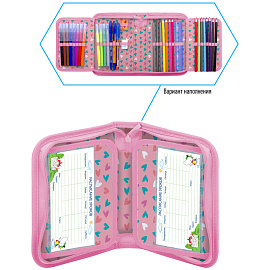 Пенал 1 отделение, 200*140*40 Berlingo "Kittens lilac", 2 откидные секции, полиэстер