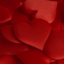 Наполнитель для подарков, 3см, "Red hearts", MESHU, 100шт., красный