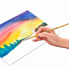 Кисть BRAUBERG, пони, круглая, № 3, 200189 фото Кисть BRAUBERG, пони, круглая, № 3, 200189