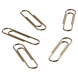 Скрепки 50мм, Berlingo, 100шт., золотистые, карт. упаковка фото Скрепки 50мм, Berlingo, 100шт., золотистые, карт. упаковка