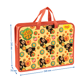 Папка с ручками А4 Мульти-Пульти "Чебурашка", пластик, на молнии, 75мм фото Папка с ручками А4 Мульти-Пульти "Чебурашка", пластик, на молнии, 75мм