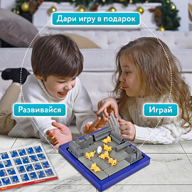 Настольная логическая игра IQ ТРЕНИНГ "Кошки-Мышки", 1TOY, Т25478