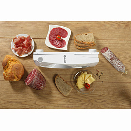 Ломтерезка GORENJE R401W, диаметр ножа 17 см, 100 Вт, диаметр ломтиков 0-17 мм, белый