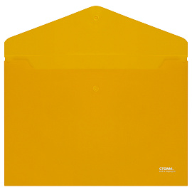 Папка-конверт на кнопке СТАММ А4, 180мкм, пластик, непрозрачная, желтая