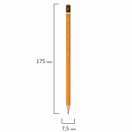 Карандаш чернографитный 4B Koh-I-Noor 1500 заточенный шестигранный