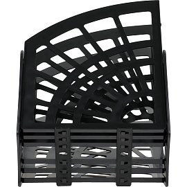 Лоток для бумаг веерный СТАММ "Эконом", 6-ти секционный, черный