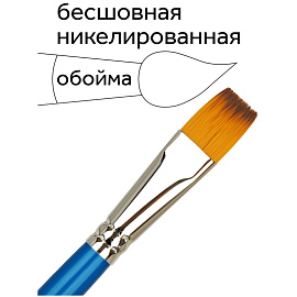 Кисть синтетика Гамма, плоская №16 фото Кисть синтетика Гамма, плоская №16