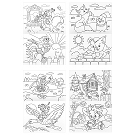 Суперраскраска на склейке А4, 40 стр., ТРИ СОВЫ "Герои сказок