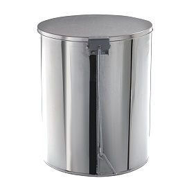 Ведро мусорное 15 л нержавеющая сталь с педалью с крышкой серебристое (30.7x25x25 см)