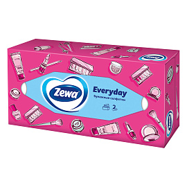 Салфетки косметические Zewa Everyday 2-слойные (100 штук в упаковке)