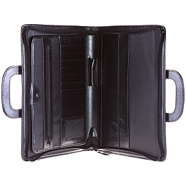 Папка деловая OfficeSpace "Carina" имп. кожзам, на молнии, выдвижная ручка