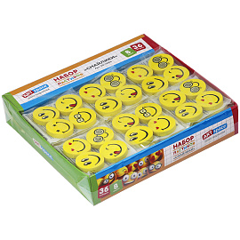 Набор ластиков ArtSpace "Смайлики" 4шт., круглые, термопластичная резина, 25*5мм фото Набор ластиков ArtSpace "Смайлики" 4шт., круглые, термопластичная резина, 25*5мм