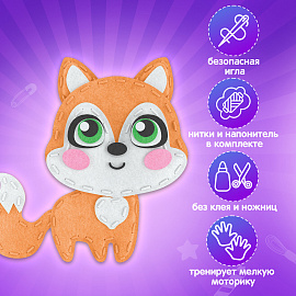 Набор для шитья игрушки из фетра "Лисёнок", ЮНЛАНДИЯ, 664491