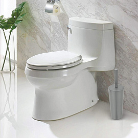 Ёршик для унитаза М-пластика с подставкой из пластика цилиндрический серый