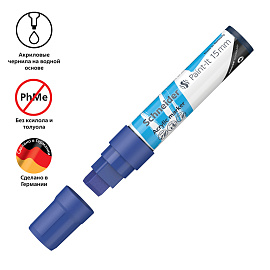 Маркер акриловый Schneider "Paint-It 330" 15мм, прямоугольный, синий фото Маркер акриловый Schneider "Paint-It 330" 15мм, прямоугольный, синий