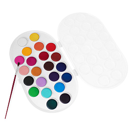 Акварель JOVI, 22 цвета, большие кюветы, с кистью, пластик фото Акварель JOVI, 22 цвета, большие кюветы, с кистью, пластик