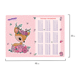 Настольное покрытие ЮНЛАНДИЯ, А3+, пластик, 46x33 см, "Fawn", 270395