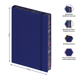 Ежедневник недатированный, В6, 160л., кожзам, Berlingo "Spring", синий, полноцветный срез