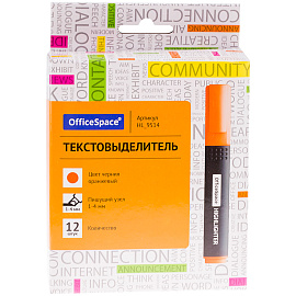 Текстовыделитель OfficeSpace оранжевый, 1-4мм фото Текстовыделитель OfficeSpace оранжевый, 1-4мм