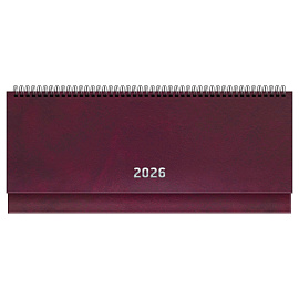 Планинг датированный 2026г., 64л., 285*100, бумвинил, BG, бордовый