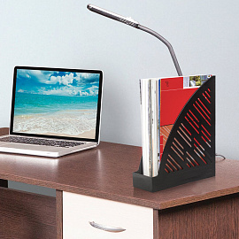 Лоток вертикальный для бумаг BRAUBERG "Standard+", 250х90х300 мм, черный, 237224 фото Лоток вертикальный для бумаг BRAUBERG "Standard+", 250х90х300 мм, черный, 237224