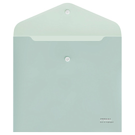 Папка-конверт на кнопке СТАММ "Акцент" А5+, 180мкм, пластик, непрозрачная, эвкалиптовая