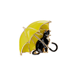 Брошь MESHU "Cat and umbrella", европодвес фото Брошь MESHU "Cat and umbrella", европодвес