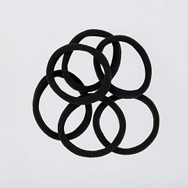 Резинки для волос MESHU "Essence", черные, 6шт., диаметр 4см, европодвес фото Резинки для волос MESHU "Essence", черные, 6шт., диаметр 4см, европодвес