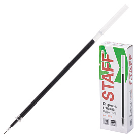Стержень гелевый STAFF "Basic" GPR-229, 135 мм, ЧЕРНЫЙ, игольчатый узел 0,5 мм, линия 0,35 мм, 170229 фото Стержень гелевый STAFF "Basic" GPR-229, 135 мм, ЧЕРНЫЙ, игольчатый узел 0,5 мм, линия 0,35 мм, 170229