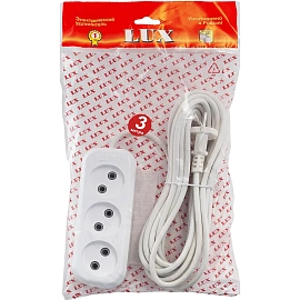 Удлинитель LUX У3-О-03 3 розетки 3 м фото Удлинитель LUX У3-О-03 3 розетки 3 м