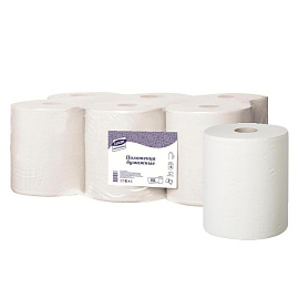 Полотенца бумажные рулонные с центральной вытяжкой Luscan Professional M4 2-слойные белые 6 рулонов по 150 метров