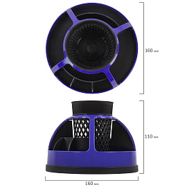 Подставка-органайзер STAFF "Attraction", 9 отделений, вращающаяся, черная/фиолетовая, 238320