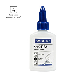 Клей ПВА OfficeSpace, 45г, с дозатором, дисплей бокc