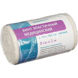 Бинт эластичный Meridian с застежкой 2 м х 8 см фото Бинт эластичный Meridian с застежкой 2 м х 8 см