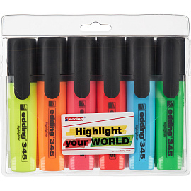 Набор текстовыделителей Edding E-345/6S (толщина линии 1-5 мм, 6 цветов)