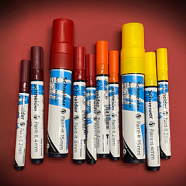 Маркер акриловый Schneider "Paint-It 320" 4мм, пулевидный, красный