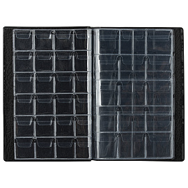 Альбом нумизмата для 138 монет, 125х185 мм, ПВХ, черный, STAFF, 238078