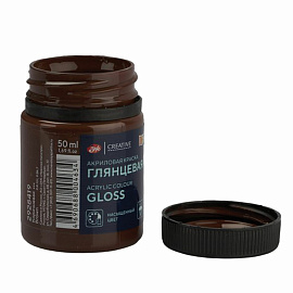 Краска акриловая глянцевая "Декола", банка 50 мл, коричневая, Невская Палитра, 2928419