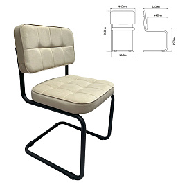 Стулья КОМПЛЕКТ 2 шт., РС14М, черный каркас, велюр, бежевый, разобранные фото Стулья КОМПЛЕКТ 2 шт., РС14М, черный каркас, велюр, бежевый, разобранные