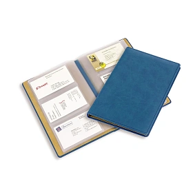 Визитница настольная Attache Вива на 72 визитки искусственная кожа синяя