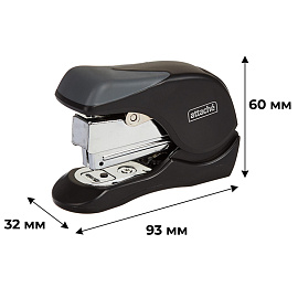 Степлер-мини Attache Expert до 12 листов черный/серый (скобы № 10, энергосберегающий)