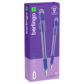 Ручка шариковая Berlingo "I-15" синяя, 0,7мм, грип фото Ручка шариковая Berlingo "I-15" синяя, 0,7мм, грип