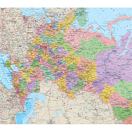 Карта России политико-административная 1:5 500 000 настенная 160x102 см