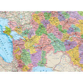 Карта России политико-административная 1:5 500 000 настенная 158x118 см с ламинацией