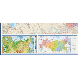 Карта России политико-административная 1:3 700 000 настенная 233x158 см с ламинацией