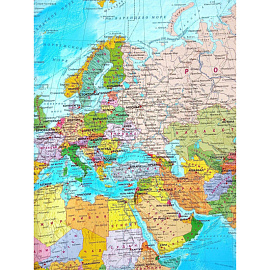 Карта мира политическая 1:22 000 000 настенная 160x102 см