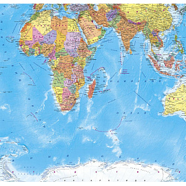 Карта мира политическая 1:22 000 000 настенная 158x118 см с ламинацией