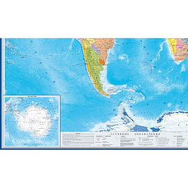Карта мира политическая 1:15 000 000 настенная 233x158 см с ламинацией