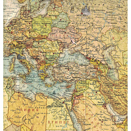Карта мира политическая 1:22 000 000 настенная 154x107 см