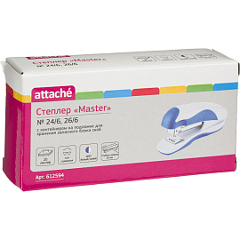 Степлер Attache Master до 20 листов белый/синий (скобы № 24/6, 26/6)